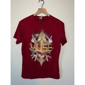 Muse Concert Shirt Rock Band Red Graphic Tour Shirt Tee S Small 2010s 2013